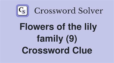 flower lily crossword clue